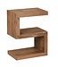 Wohnling bijzettafel MUMBAI massief houten acacia S Cube 60 cm hoge salontafel design bruine salontafel in landelijke stijl