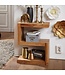 Wohnling bijzettafel MUMBAI massief houten acacia S Cube 60 cm hoge salontafel design bruine salontafel in landelijke stijl