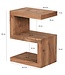 Wohnling bijzettafel MUMBAI massief houten acacia S Cube 60 cm hoge salontafel design bruine salontafel in landelijke stijl