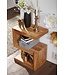Wohnling bijzettafel MUMBAI massief houten acacia S Cube 60 cm hoge salontafel design bruine salontafel in landelijke stijl