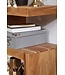 Wohnling bijzettafel MUMBAI massief houten acacia S Cube 60 cm hoge salontafel design bruine salontafel in landelijke stijl