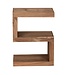 Wohnling bijzettafel MUMBAI massief houten acacia S Cube 60 cm hoge salontafel design bruine salontafel in landelijke stijl