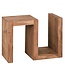 Wohnling bijzettafel MUMBAI massief houten acacia S Cube 60 cm hoge salontafel design bruine salontafel in landelijke stijl