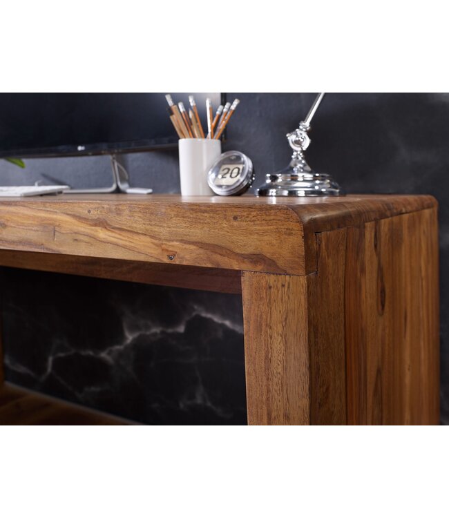 Wohnling bureau BOHA massief hout Sheesham computer tafel 180 cm breed echt hout ontwerp archief kantoor tafel landelijke stijl