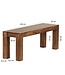 Wohnling eetkamerbank MUMBAI massief hout Sheesham 120 x 45 x 35 cm houten bank natuurproduct Keukenbank in landhuisstijl