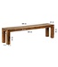 Wohnling zitbank Massief houten Sheesham 180 x 45 x 35 cm houten bank natuurlijk product keuken bank in landelijke stijl