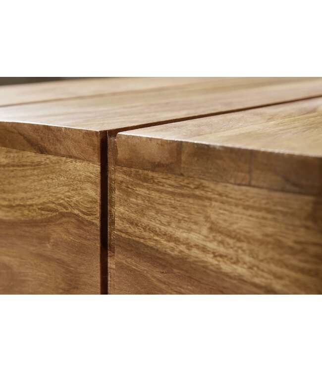 Wohnling salontafel massief acaciahout 120 cm breed design woonkamertafel donkerbruin bijzettafel in landhuisstijl