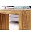 Wohnling set van 3 bijzettafels MUMBAI massief houten acacia woonkamertafel landelijke stijl bijzettafel donkerbruin natuurlijk hout