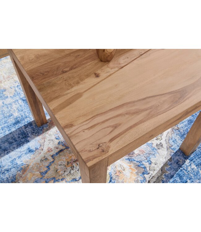 Wohnling eettafel MUMBAI massief hout acacia 80 cm eetkamertafel houten tafel design keukentafel landelijke stijl donkerbruin