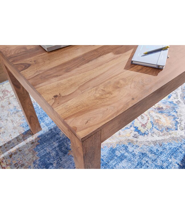 Wohnling eettafel massief houten acacia 120cm eettafel houten tafel Ontwerp keukentafel landelijke stijl donkerbruin