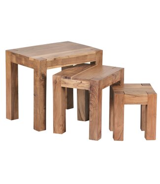 Wohnling Bijzettafelset MUMBAI acacia bruin - WL1.444