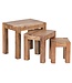 Wohnling set van 3 MUMBAI bijzettafels massief hout acacia woonkamertafel landelijke stijl bijzettafel donkerbruin natuurlijk hout