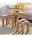 Wohnling set van 3 MUMBAI bijzettafels massief hout acacia woonkamertafel landelijke stijl bijzettafel donkerbruin natuurlijk hout