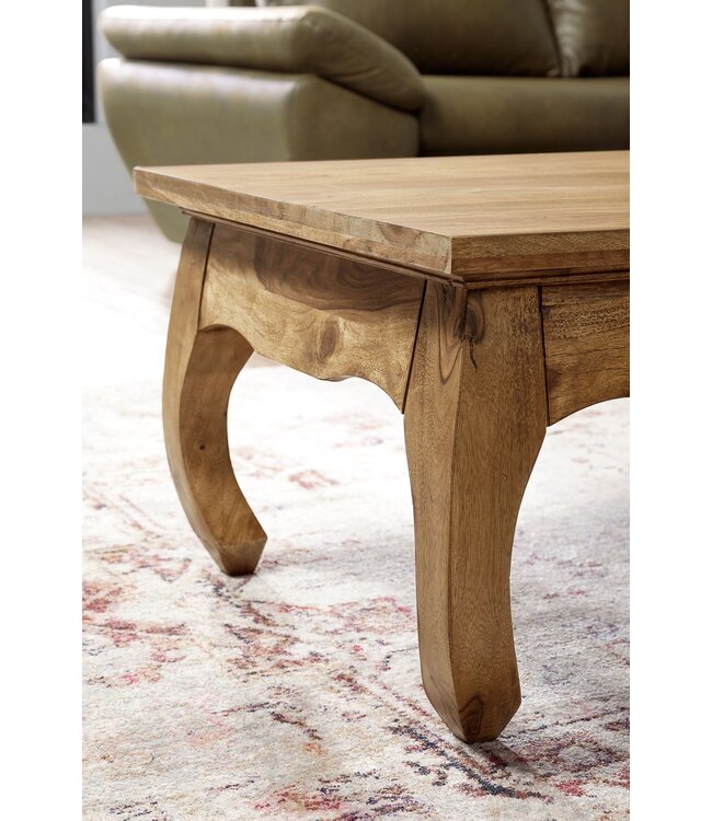 Wohnling salontafel massief hout acacia 110 cm breed salontafel design natuurproduct landelijke stijl bijzettafel
