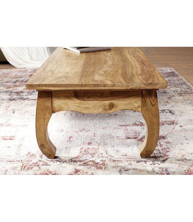 Wohnling salontafel massief hout acacia 110 cm breed salontafel design natuurproduct landelijke stijl bijzettafel