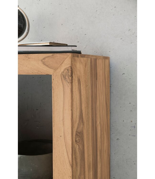 Wohnling stand plank MUMBAI massief hout acacia 88 cm hoog 2 planken design houten plank natuurproduct bijzettafel landhuisstijl