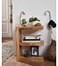 Wohnling bijzettafel MUMBAI massief houten acacia E Cube 60 cm hoge salontafel design bruine salontafel in landelijke stijl