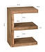 Wohnling bijzettafel MUMBAI massief houten acacia E Cube 60 cm hoge salontafel design bruine salontafel in landelijke stijl