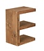 Wohnling bijzettafel MUMBAI massief houten acacia E Cube 60 cm hoge salontafel design bruine salontafel in landelijke stijl