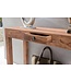 Wohnling Wandtafel Massief houten acacia console met 1 lade bureau 120 x 40 cm landelijke stijl dressoir