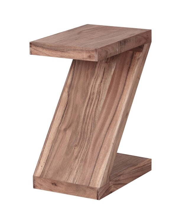 Wohnling bijzettafel MUMBAI massief houten acacia Z Cube 60cm hoge salontafel design bruine salontafel in landelijke stijl