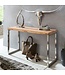 Wohnling consoletafel GUNA massief houten acacia console met metalen poten bureau 120 x 45 cm landelijke dressoir