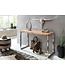 Wohnling consoletafel GUNA massief houten acacia console met metalen poten bureau 120 x 45 cm landelijke dressoir