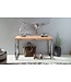 Wohnling consoletafel GUNA massief houten acacia console met metalen poten bureau 120 x 45 cm landelijke dressoir