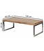 Wohnling massief houten salontafel Acacia 120 cm brede eettafel ontwerp donkerbruin landelijke stijl tafel
