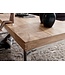 Wohnling massief houten salontafel Acacia 120 cm brede eettafel ontwerp donkerbruin landelijke stijl tafel