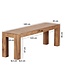 Wohnling eetkamerbank MUMBAI massief hout acacia 140 x 45 x 35 cm houten bank natuurproduct Keukenbank in landhuisstijl