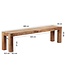 Wohnling zitbank Massief houten Acacia 180 x 45 x 35 cm houten bank natuurlijk product keuken bank in landelijke stijl