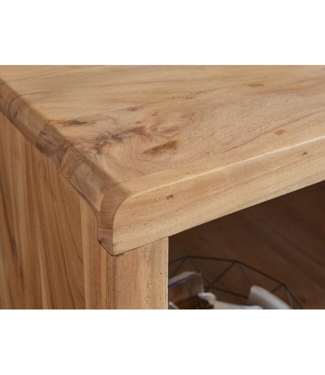 Wohnling Massief houten acacia computertafel 160 cm breed echt hout design archief kantoor tafel landelijke stijl