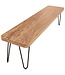 Wohnling eetkamerbank BAGLI massief hout acacia 120 x 45 x 40 cm houten bank natuurproduct Keukenbank in landhuisstijl