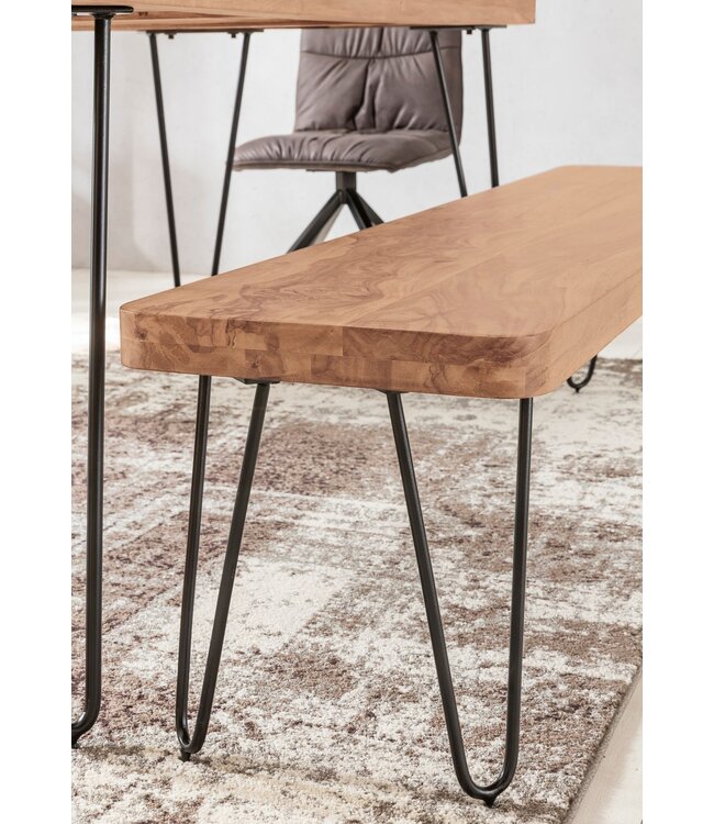 Wohnling eetkamerbank BAGLI massief hout acacia 120 x 45 x 40 cm houten bank natuurproduct Keukenbank in landhuisstijl