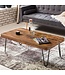 Wohnling salontafel BAGLI massief hout Sheesham 115 cm brede woonkamertafel design metalen poten landelijke stijl bijzettafel