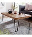 Wohnling salontafel BAGLI massief houten acacia 115 cm brede salontafel design metalen poten landelijke stijl bijzettafel