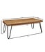 Wohnling salontafel BAGLI massief houten acacia 115 cm brede salontafel design metalen poten landelijke stijl bijzettafel