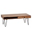 Wohnling Salontafel BAGLI Massief Hout Sheesham 110 cm breed Woonkamer Tafel Design Metalen Poten Landelijke Stijl Bijzettafel Lade