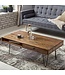 Wohnling Salontafel BAGLI Massief Hout Sheesham 110 cm breed Woonkamer Tafel Design Metalen Poten Landelijke Stijl Bijzettafel Lade
