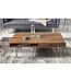 Wohnling Salontafel BAGLI Massief Hout Sheesham 110 cm breed Woonkamer Tafel Design Metalen Poten Landelijke Stijl Bijzettafel Lade