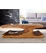 Wohnling salontafel massief hout Sheesham 118 cm brede eettafel ontwerp donkerbruin landelijke stijl tafel