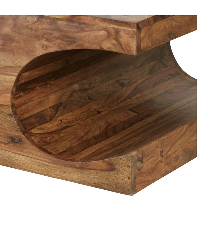 Wohnling salontafel massief hout Sheesham 118 cm brede eettafel ontwerp donkerbruin landelijke stijl tafel