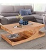 Wohnling massief houten salontafel Acacia 118 cm brede eettafel ontwerp donkerbruin landelijke stijl tafel
