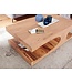 Wohnling massief houten salontafel Acacia 118 cm brede eettafel ontwerp donkerbruin landelijke stijl tafel