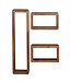 Wohnling design wandplank set van 3 BOHA massief houten planken sheesham landelijke stijl | Rustieke wandplankenset hout | Hangplank vierkant echt hout | Wandplanken | Hangende dobbelstenen | Plankwanddozen vierkant