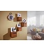 Wohnling set van 4 wandplanken MUMBAI massief houten sheesham houten plank landelijke stijl hangende plank 25cm en 20cm echt houten wandbord