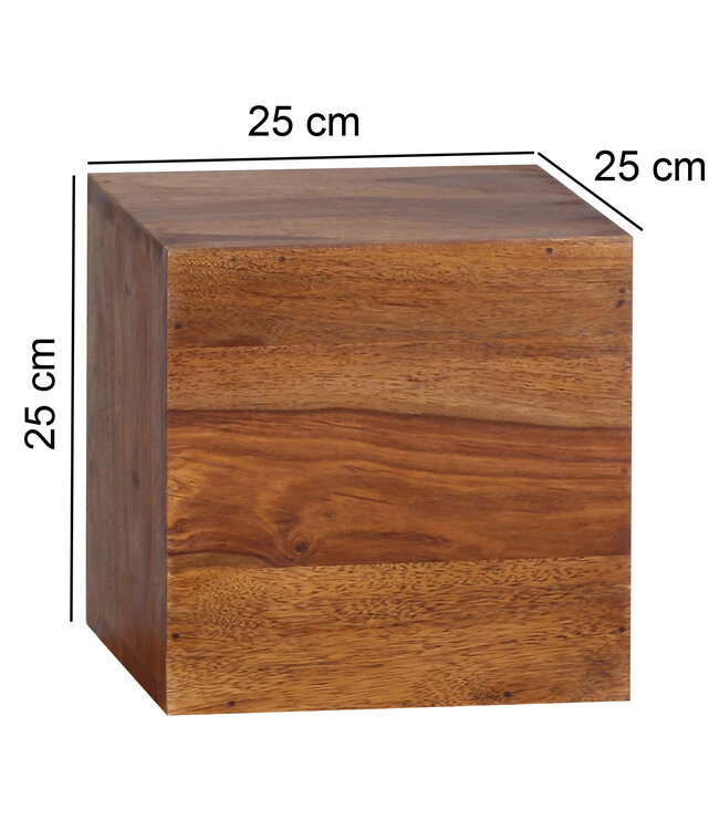 Wohnling set van 4 wandplanken MUMBAI massief houten sheesham houten plank landelijke stijl hangende plank 25cm en 20cm echt houten wandbord