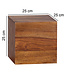 Wohnling set van 4 wandplanken MUMBAI massief houten sheesham houten plank landelijke stijl hangende plank 25cm en 20cm echt houten wandbord