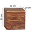 Wohnling set van 4 wandplanken MUMBAI massief houten sheesham houten plank landelijke stijl hangende plank 25cm en 20cm echt houten wandbord